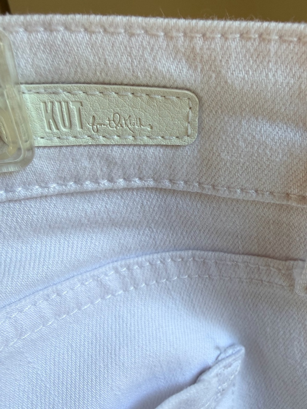 Kut from the Kloth White Straight Leg Jeans with Light Distressing size 12 - Picture 11 of 13